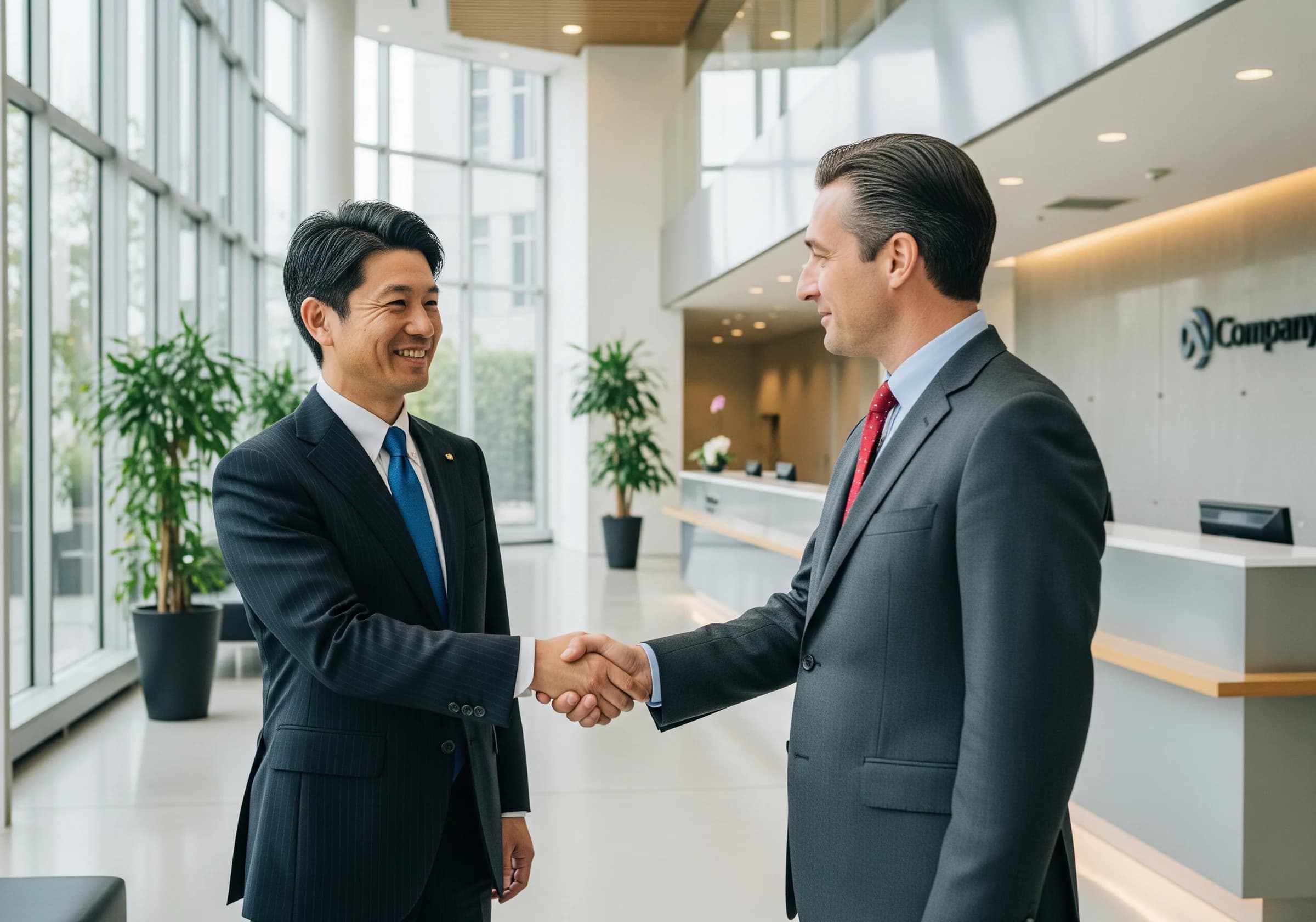 外国人のお客様との商談の様子